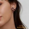 Personality, Versatile Geometric Flower Temperament, Stud Earrings, High-end Sense of Four-season Dripping Oil, Five-leaf Flowers, Light Luxury,