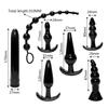 7Pcs/Set Vibrating Anal Beads Butt Plug Stimulator Massager Sex Toy for Women