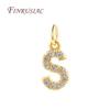 18K Gold Plated Copper A-Z Alphabet Charms For DIY Women's Necklace Jewelry Making Supplies,Fashion Inlay Zircon Letter Pendants