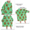 Dziecięca Bluza Oversize Domowa Miękka Ciepła Flanela Uroczy Nadruk z Kreskówki Długi Rękaw Bluza Rodzaj Piżamy 17 Rozmiar Uniwersalny