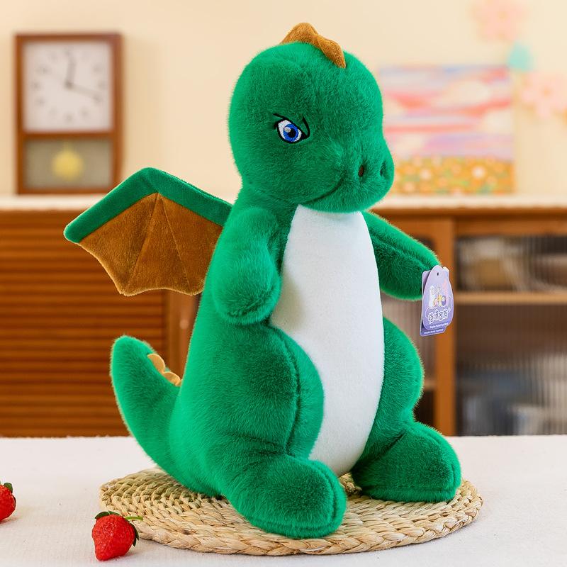

Dinosaur Plushie Blue Cute Cartoon Toy Kids Birthday Decorative Gift 25cm зелений