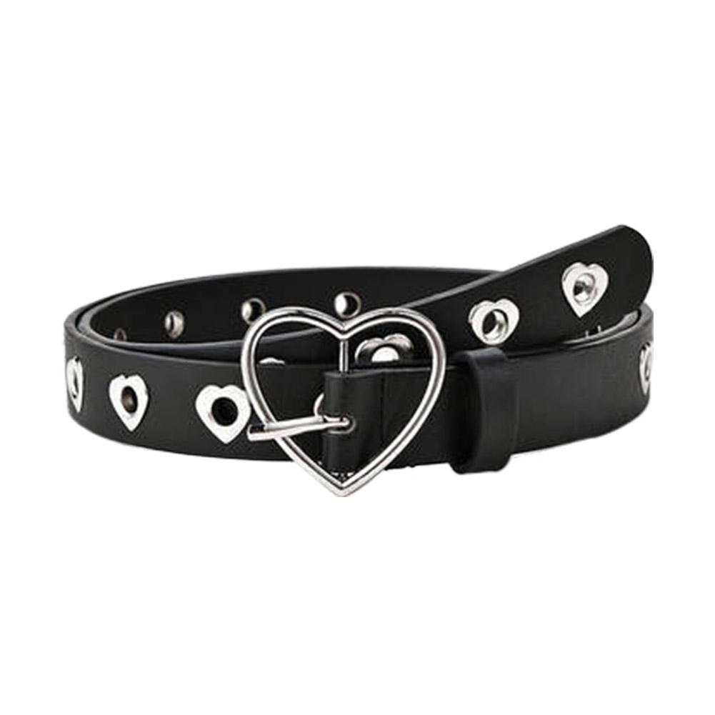 Y2K Belt Hollow Heart Buckle Belt For Fashion Women Girls Gothic Dress PU Casual Jeans Belt Bel H2Q3