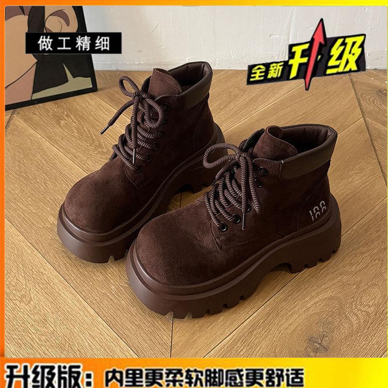Martin boots women's autumn and winter new retro platform boots tooling rhubarb boots leather short boots