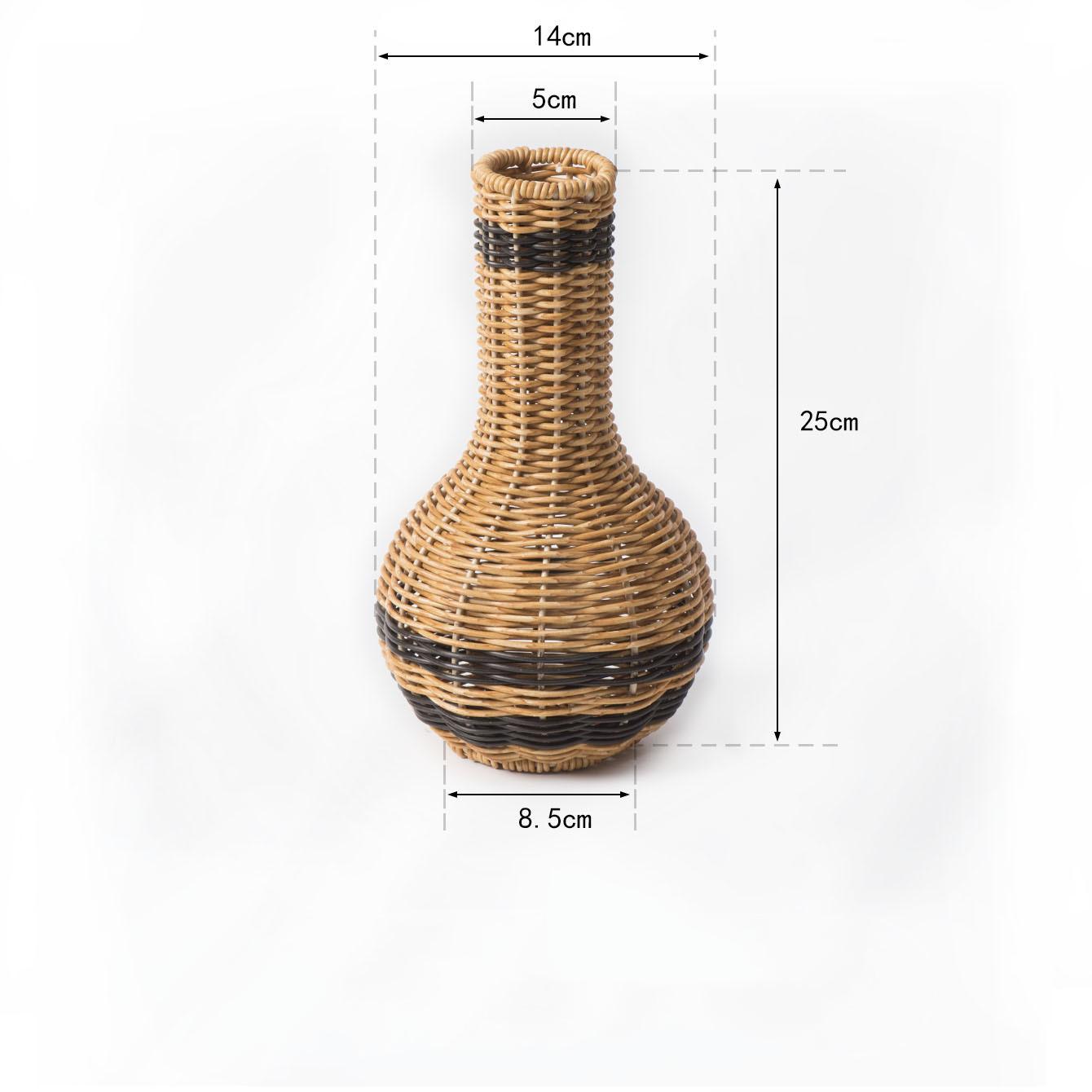 Handmade Imitation Rattan Vase Tabletop Storage Basket Party Wedding Tabletop Ornaments Flower Basket Vase Decoration Gift