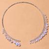 Shining Bridal Tassel Necklaces Crystal Neck Chain Choker Water Drop Rhinestone Jewelry  Women