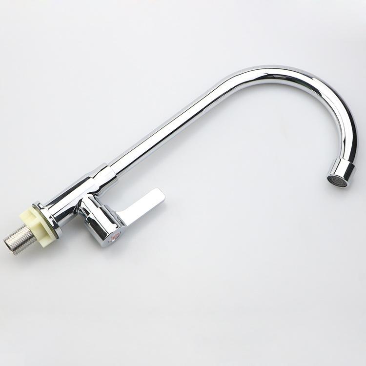 Stainless Steel Faucet, Kitchen Single Cold Water Faucet, Vegetable Washing Basin Hot and Cold Water Faucet, Household Use 4 Points
