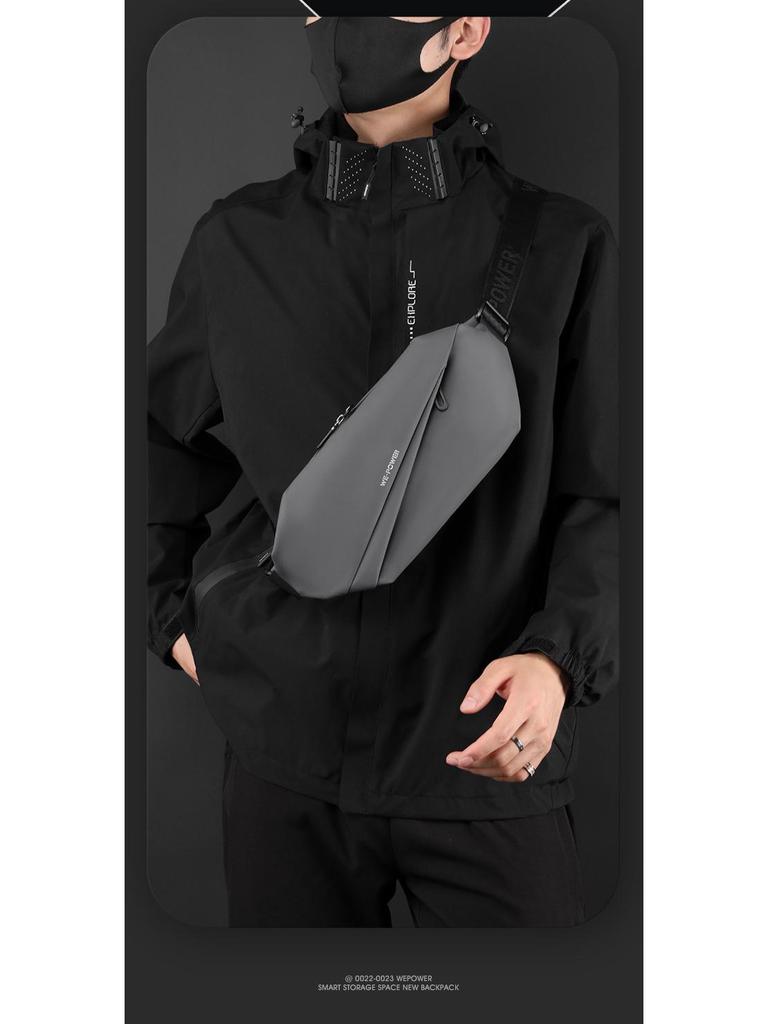 Wepower Men's Trendy Water-Resistant Crossbody Chest Bag with Magnetic Buckle