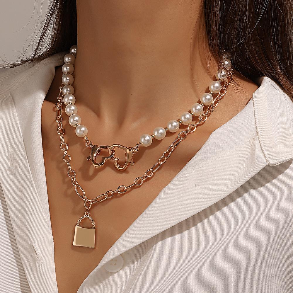 Europäisch-Amerikanische Quaste aus Kunstperlen mit Herz, Kreuz und Schmetterling für Damen