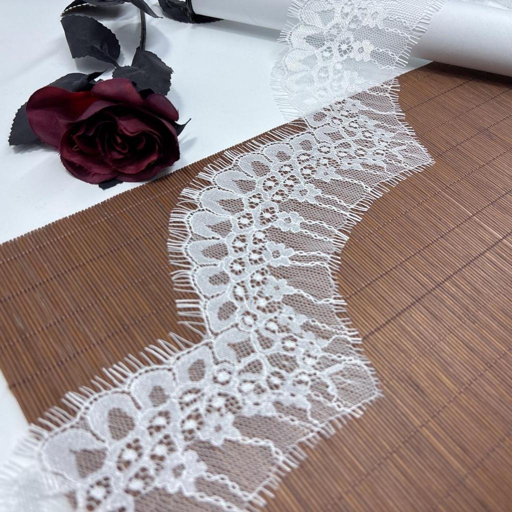 3m x 9cm Narrow Chantilly Lace, Non-stretch Eyelash Lace Trim for Sewing, Bra, Underwear, Lingerie, Dress, Garment, Crafting