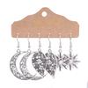 Antique Sliver-Plated Hollow Alloy Geometric Dangle Indian Earrings For Women Gypsy Zircon Boho Ethnic Leaf Bell Tassel Earring