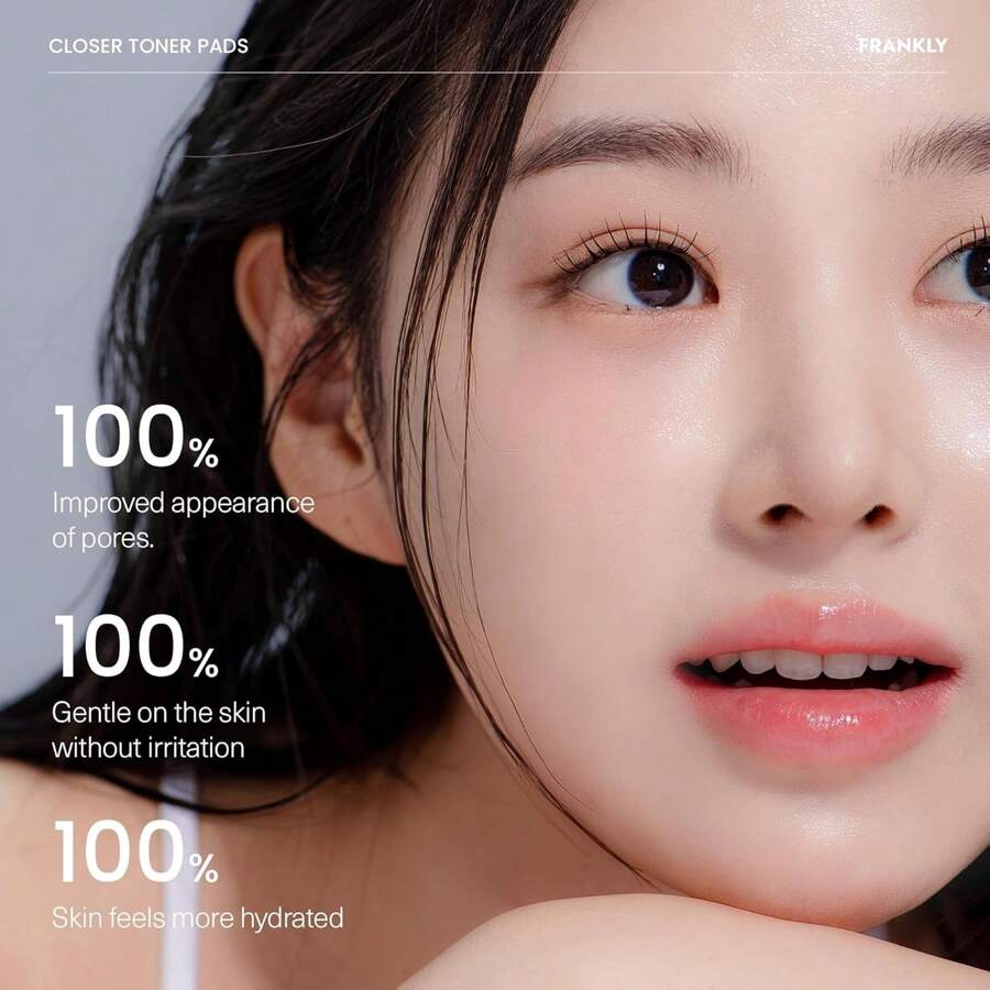 FRANKLY Pore Closer Toner Pads 105ml(70ea) L Rice Jelly Pads With 9 Peptides, Vegan Collagen, Rice Extract L Pore Minimizer