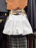 Thick High-Waisted Faux Lambswool A-line Black Skirt - Women's Korean Style Anti-Exposure Short Skirt