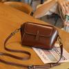 Women's Genuine Leather Crossbody Bag Waxed Oil Cowhide Small Versatile Shoulder Shell Bag