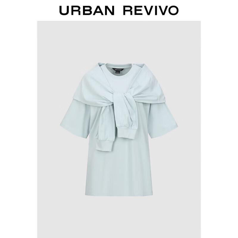 

UR Women s Simple Two-Piece Shawl Short Sleeve T-Shirt S