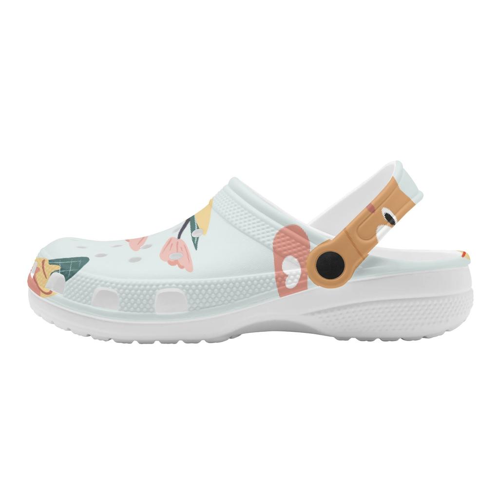 Trendy Printed EVA Clogs Women Men Ventilated Soft Garden Shoes Slip On Beach Pool Bathroom Home Casual Slippers Home Use