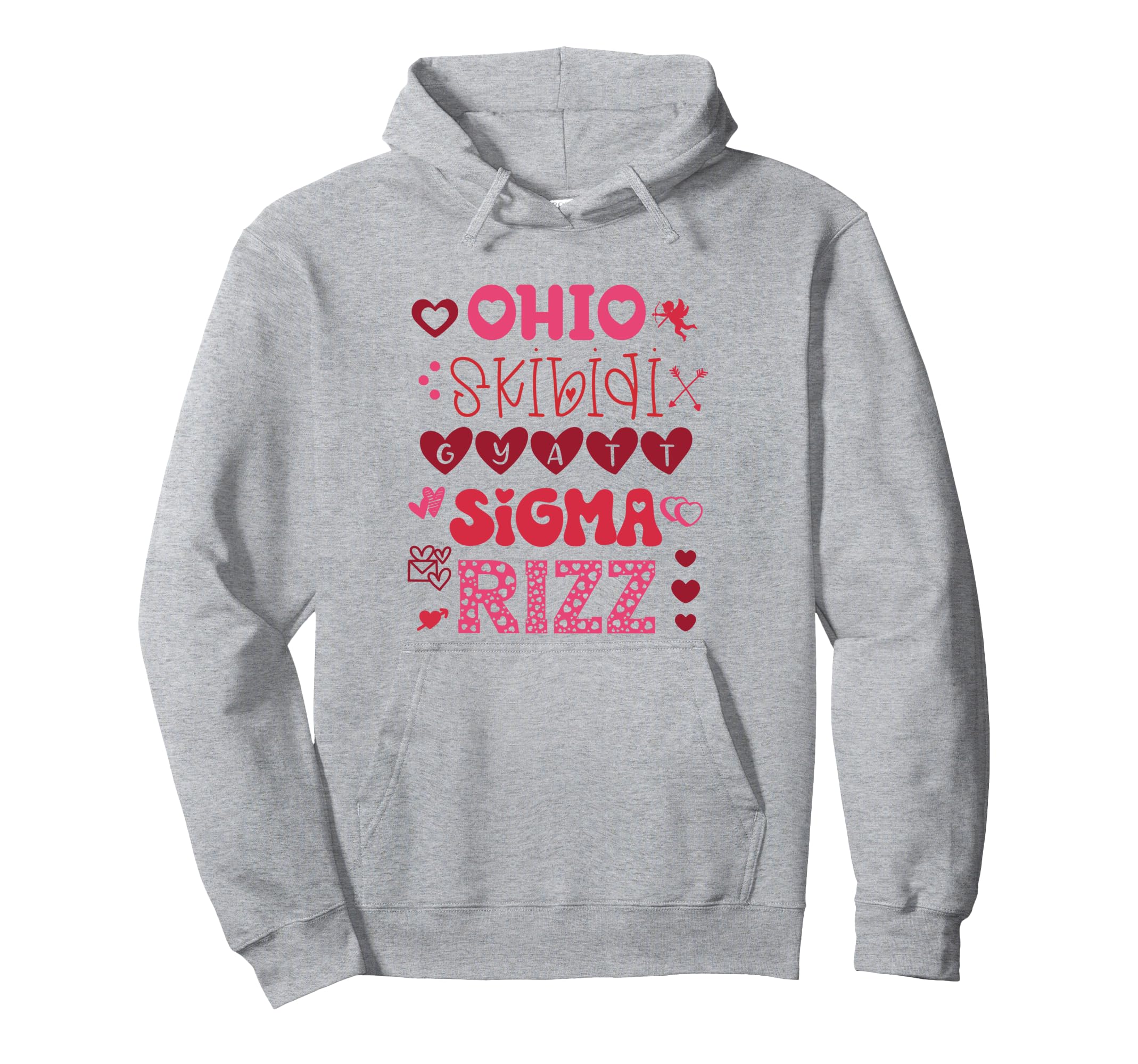 

Огайо Skibidi Gyatt Sigma Rizz Day Meme Hoodie Valentines серый