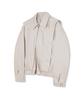 Erreurstandard 87-Stan149 Veste en Cuir à Patte Pesante Ivoire