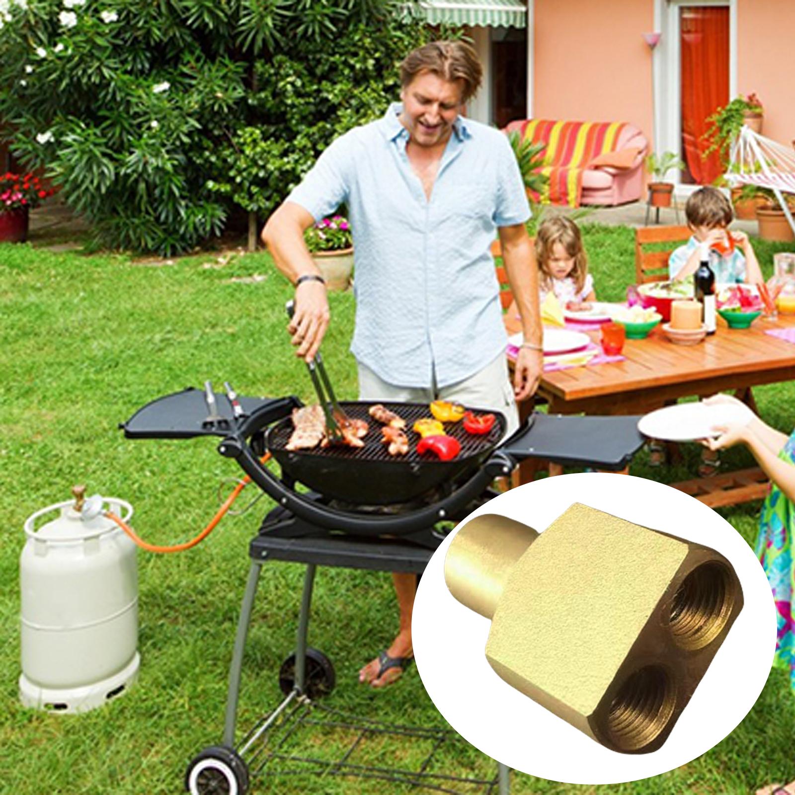 

Outdoor Gas Tank Hose Splitter Gas Cylinder Tube Double Head Connecting Adapter for Outdoor Gas Devices Easy to Use A
