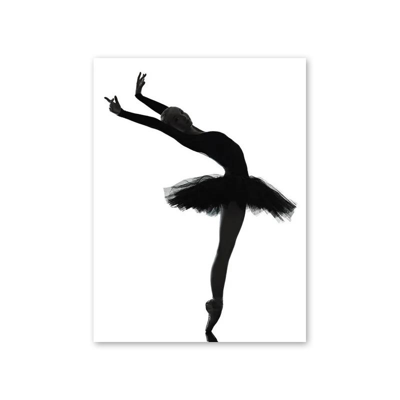 Moderní černobílý baletní tanečník plátno malba plakáty a tisky nástěnné umělecké obrázky pro obývací pokoj domácí dekorace dárky