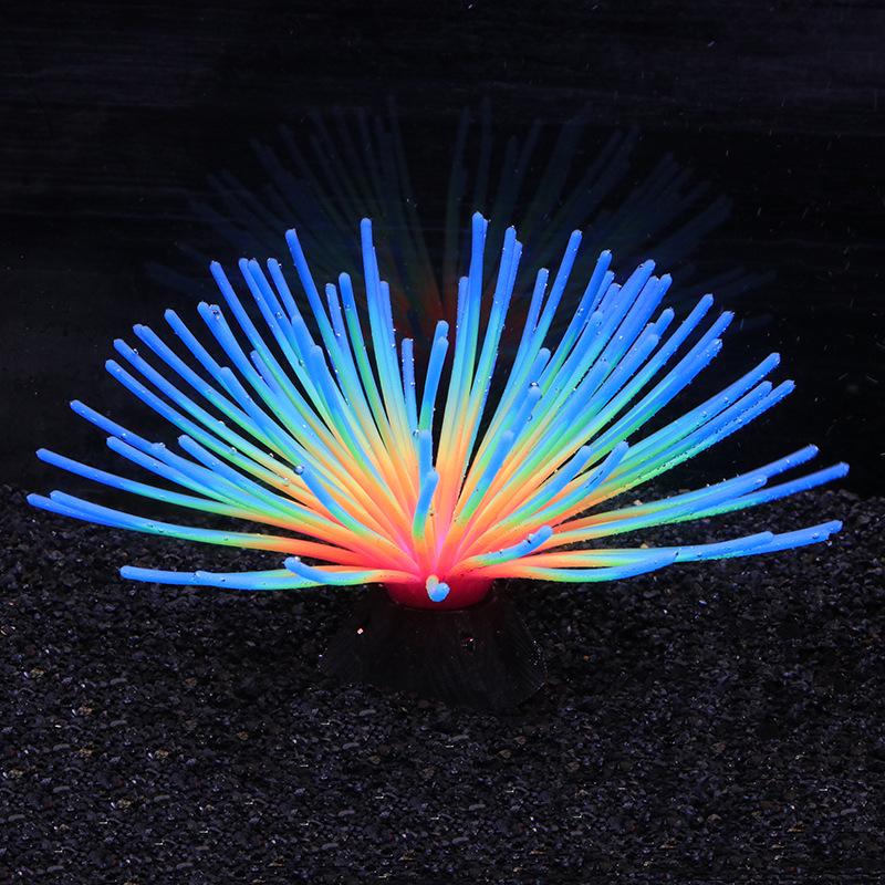 Silicone Simulation Coral Rainbow Sea Urchin Ball Aquarium Decor