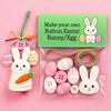2026 New Easter Decoration DIY Gift Handmade Animation Style Easter Button Pendant Rabbit Egg Design China Origin 9x12cm