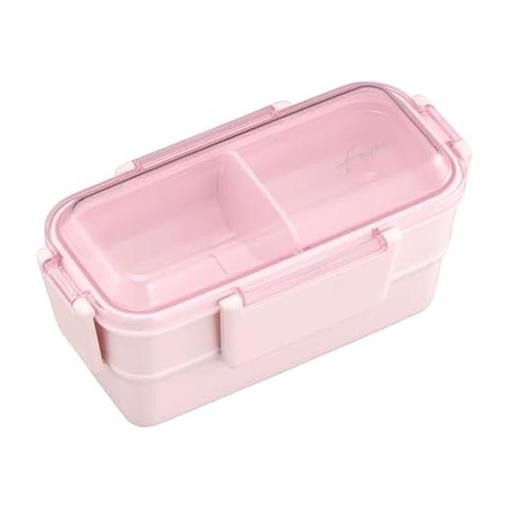 OSK DISH UP LUNCH Lunch box two-tier pink [PCW-600S] Dishwasher safe, microwave safe, with partitions