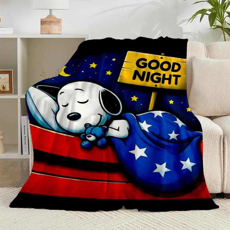 1PC Cute Dog Dreams Under Stars Flannel Blanket Gift, Suitable for Both Men And Women, Soft Ideal for Beds And Sofa, Birthday Or Christmas Gift
