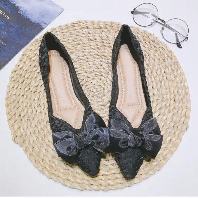 Pointed Toe Low Heel Elegant Blue Party Shoes for Women Summer 2025 High Quality Fashion Beau Today Price Non Slip Woman Flats