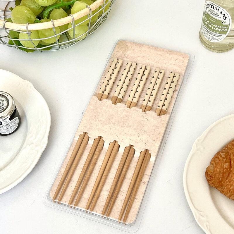 Zuozhixun Bamboo Chopsticks with Dot Pattern Gift Set