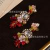 Dopamine Unique Beautiful Flower Tassel Earrings Vintage Colored Bead Temperament Luxury High-end Feeling