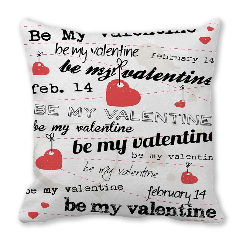 Home Decor Valentine Love Phrases Cushion Cover Decor Pattern Cushion Cover Suitable for Sofa Bedroom Car Pillow Cover