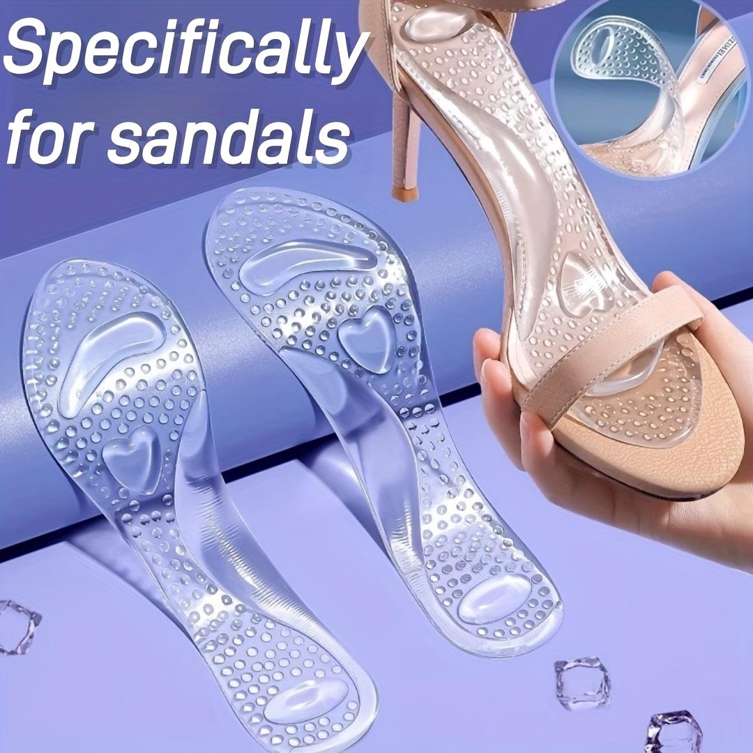 

2-Pack Self-Adhesive Silicone Insoles Sandal Inserts, Comfortable Shock-Absorbing Pads for High Heels & Shoes белый