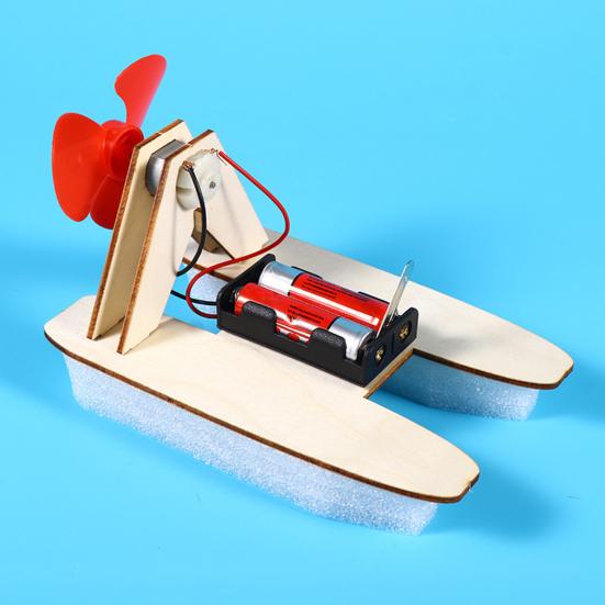 1 набор DIY Wind Powered Boat Model Kit Handmade Wooden Puzzle Hovership Building Crafts Kids STEM Educational Physics Science Experiment Toy