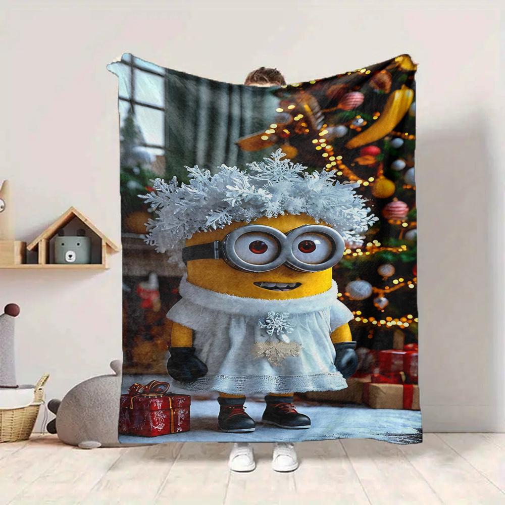 1Pc Minions Bananas Party Blanket Soft And Comfortable Casual Warm Camping Travel Christmas Halloween Gift M91750