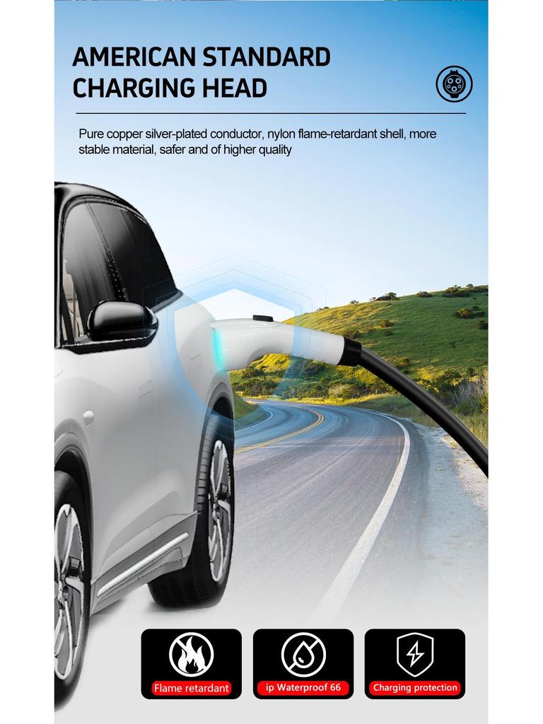 Carregador Portátil para VE J1772 para América do Norte, Japão, Taiwan e Coreia