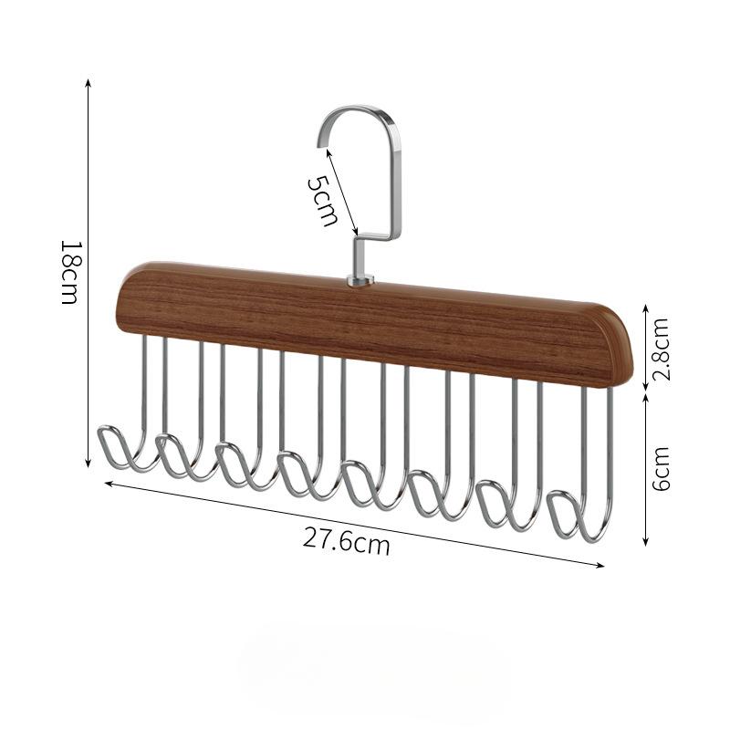 

Многофункциональная деревянная подтяжка с 8 крючками, внутренняя вешалка для жилета, крючок для галстука, студенческое общежитие, вешалка для сушки волной из цельного дерева 27.6*18*8.8cm кофейный