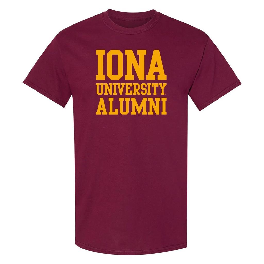 Iona University Gaels Basic Block Alumni College T-Shirt - Weinrot
