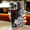 Snow Snowflake Winter Cold Plating Phone Case For Iphone 16 17 Pro Max Air 16E 14 15 Plus 12 13 Mini Anti-Fall Airabag Cover