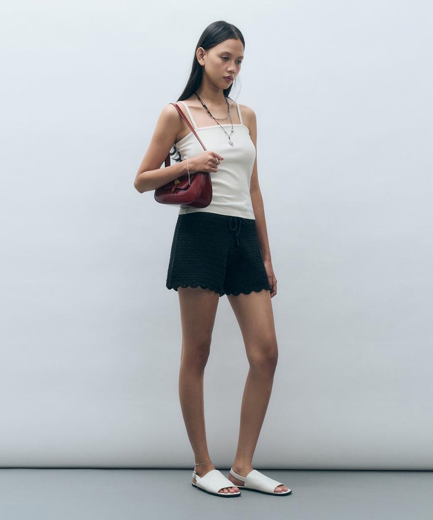MONGDOL [Undershorts Set] Lace Crochet Knit Shorts Black Mdpt065Black