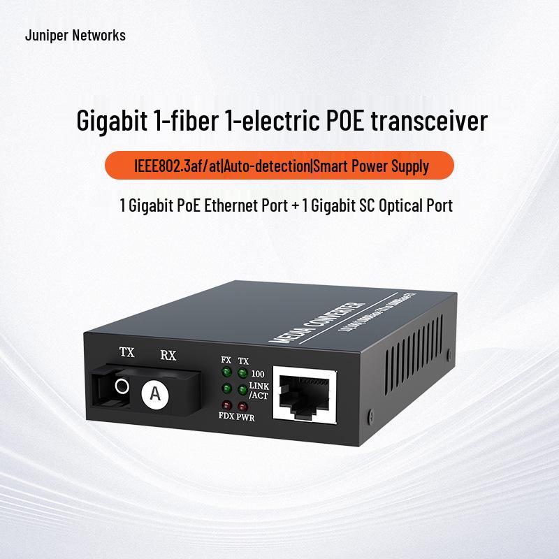 Single/Dual Mode Fiber Optic Transceiver Gigabit POE 1 Optical, 2/4/8 Electrical Ports, Cascading Switch