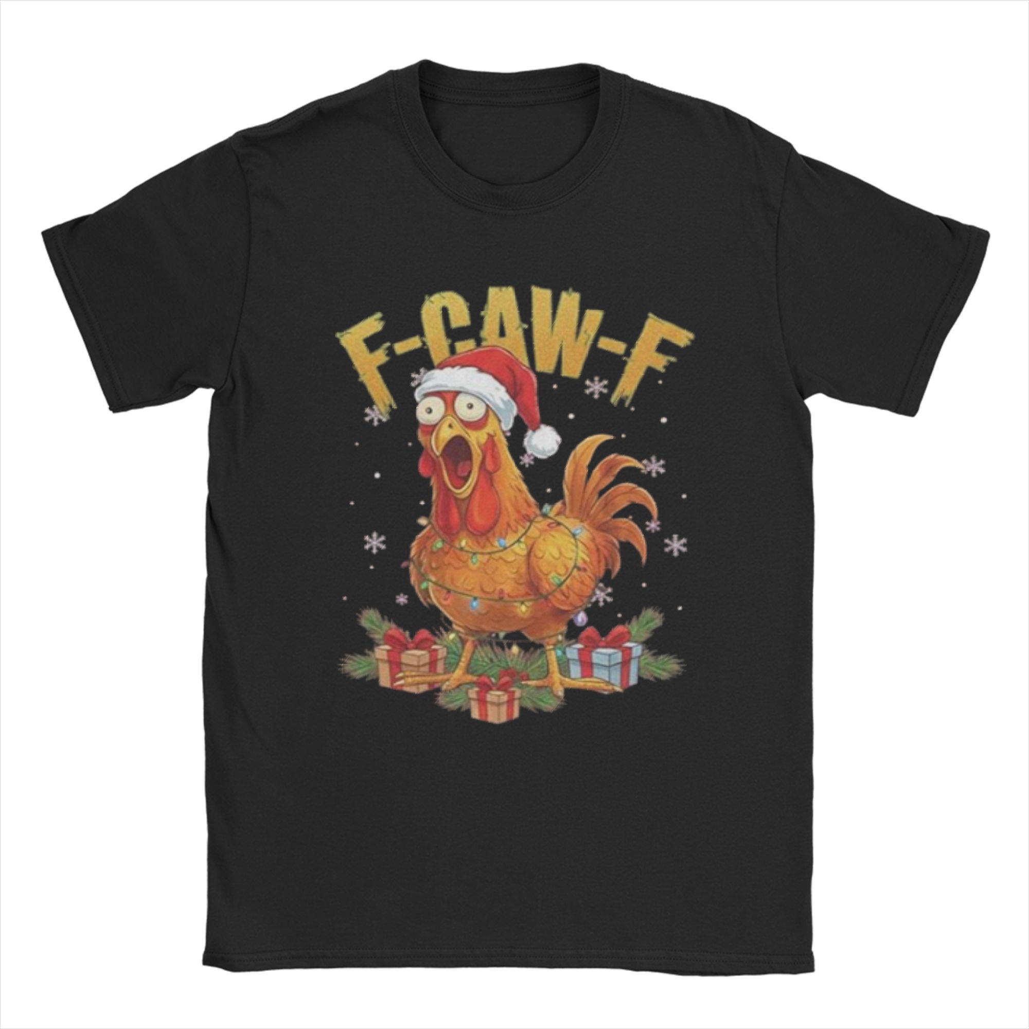 FCawF Chistmas Chicken Quote FCAWF Rooster Humorous Tshirt 2025 Summer Mens Womens Cotton Fun Tshirt Round Neck Tshirt M