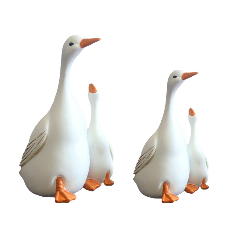 Resin Duck Statue Animal Figurine Little Animal Sculpture Ornament for Home Desk Office Patio and Lawn Garden Decor