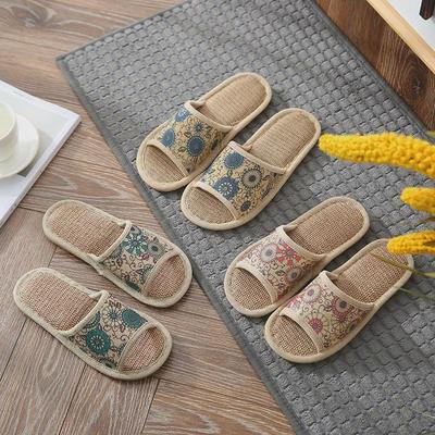 Blue and White Porcelain Non-Slip Cotton & Linen Slippers for Men and Women - Spring/Summer Indoor