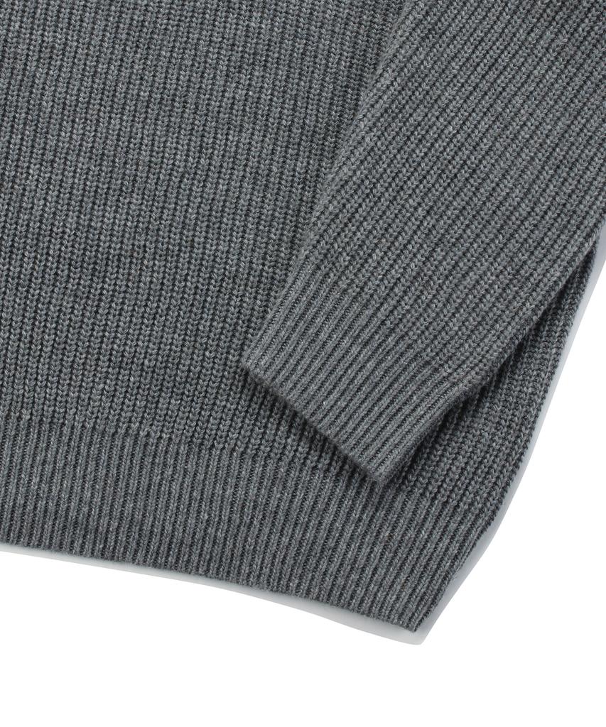 COLUMBIA UNIVERSITY 1754 Crown Overfit Half Zip-Up Sweater Charcoal