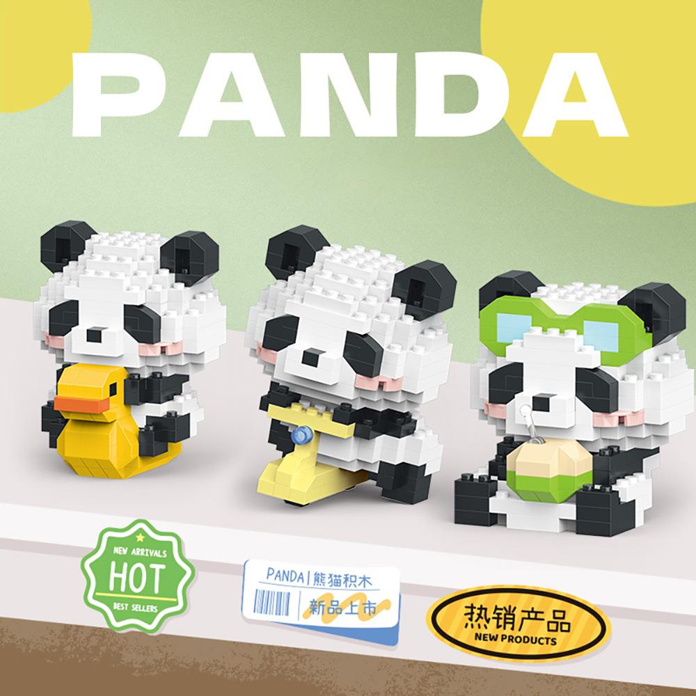 Mini Cute Panda Micro Building Blocks 3D Diamond Model Animal Bricks DIY City Construction Toys for Children Kids Birthday Gift