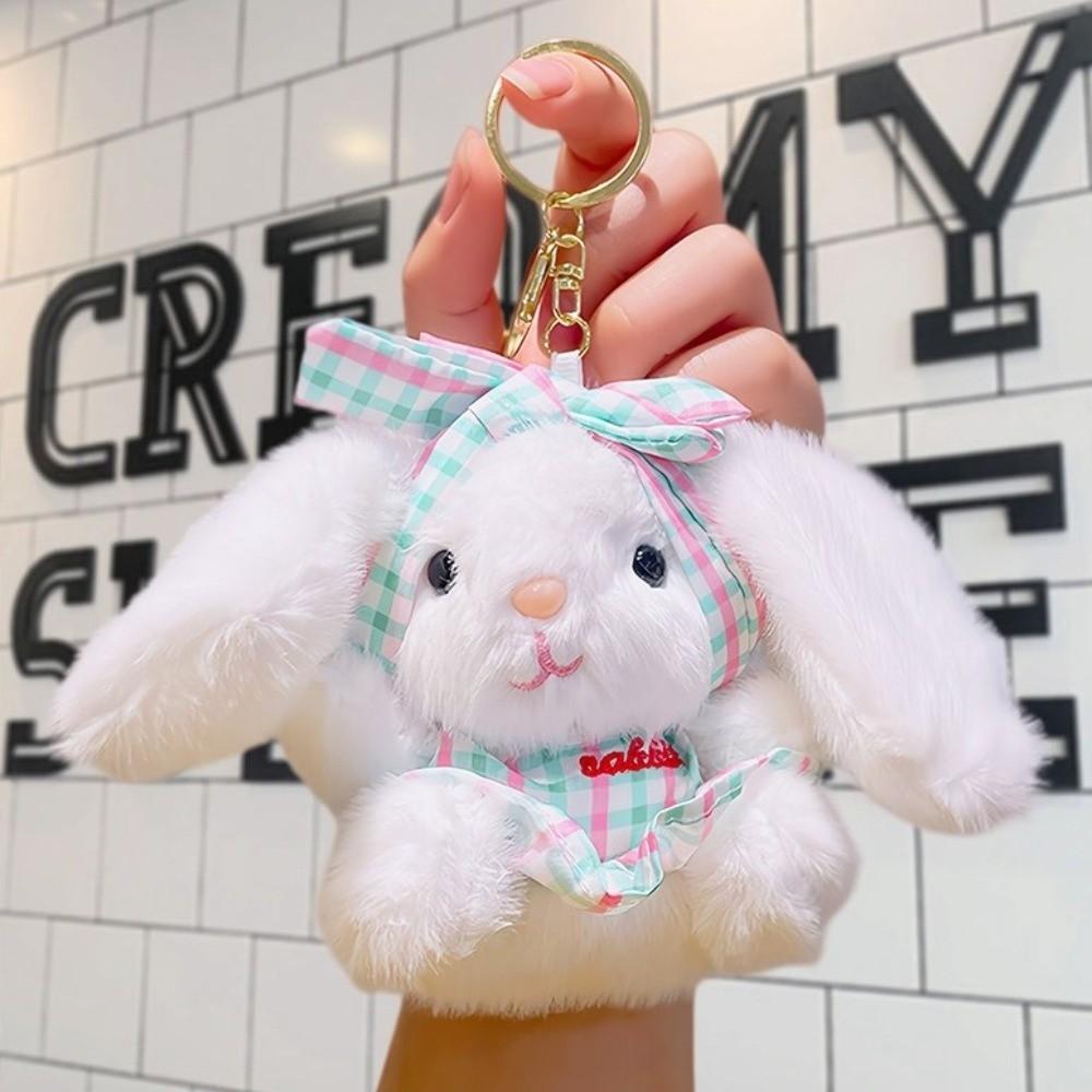 Bow Easter Stuffed Bunny Keychain Creative Rabbit Pendant Bag Charm Plush Toy Key Ring  Companion