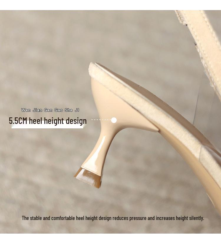Schicke Spitze Kitten Heels: 2026 Frühling Geschlossene Zehenpartie Riemchen mit Schleife Mittelhoher Absatz Damen Sandalen