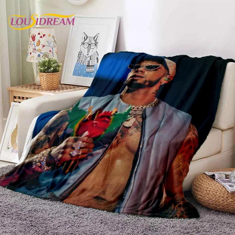 Free Anuel AA Rapper Hip Hop Singer Soft Flannel Blanket for Beds Bedroom Sofa Picnic,Throw Blanket for Outdoor Leisure Nap Gift