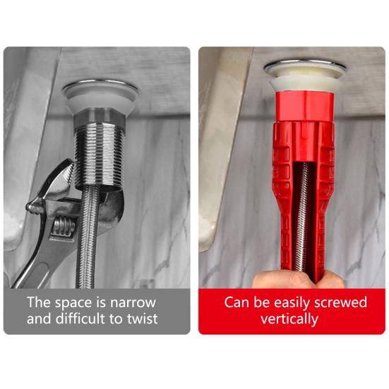 1 Set Sink Wrench Heat Resistant Adjustable Faucet Plumbing Pipe Wrench Home Supply