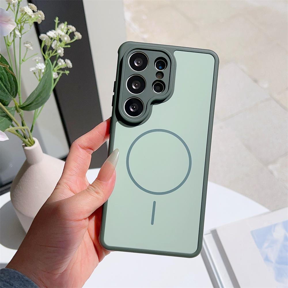 Matte Soft For MagSafe Phone Case for Samsung Galaxy S26 Plus + S25 S24 S23 Ultra Magnetic Wireless Charging Shockproof Cover